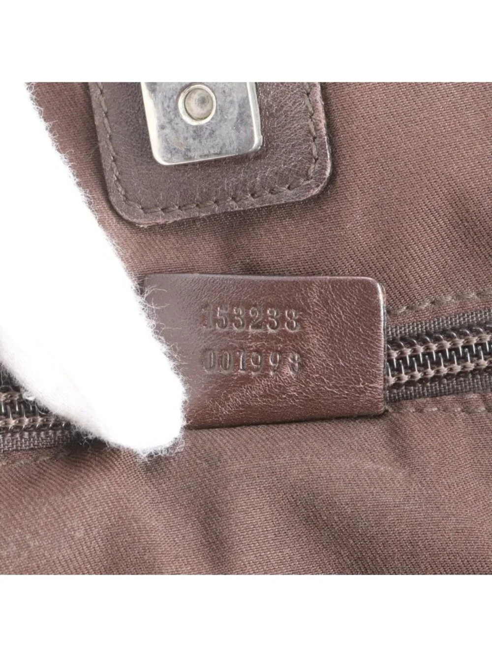 Gucci GG Canvas Leather Tote Shoulder Business Document Brown